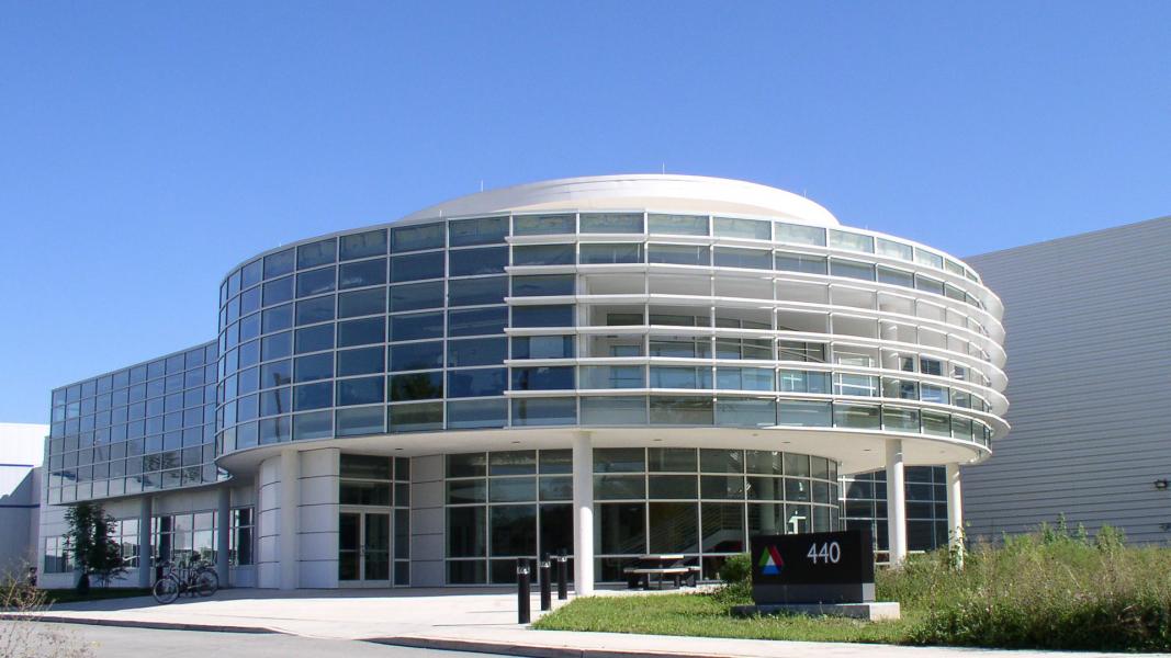 White and glass building exterior.